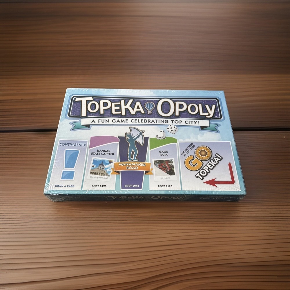 Late for the Sky Board Game Topeka-Opoly - MONOPOLY KANSAS   NEW & SEALED IN BOX